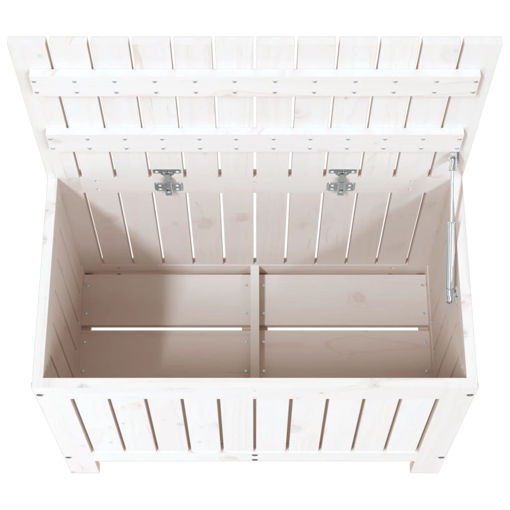 Contenitore Giardino Bianco 76x42,5x54cm Legno Massello di Pino - homemem39