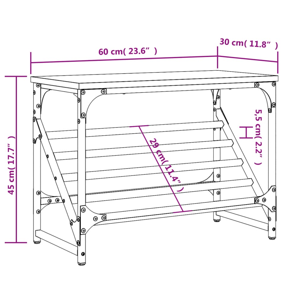 Scarpiera Nera 60x30x45 cm in Legno Multistrato - homemem39