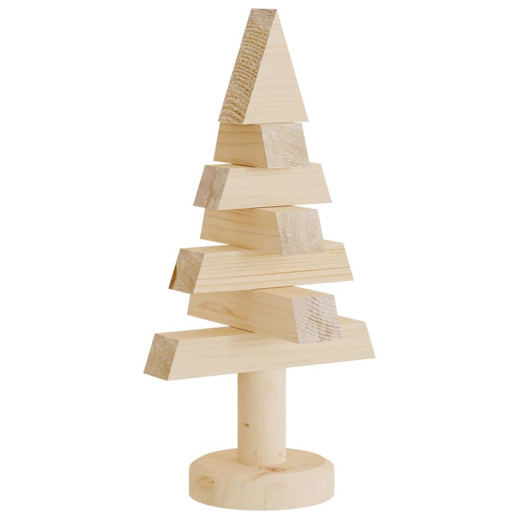 Alberi di Natale Decorativi in Legno 2pz 30cm Massello di Pino - homemem39