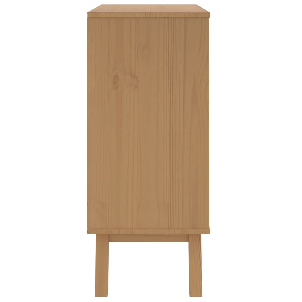 Cassettiera OLDEN Bianca e Marrone in Legno Massello di Pino - homemem39