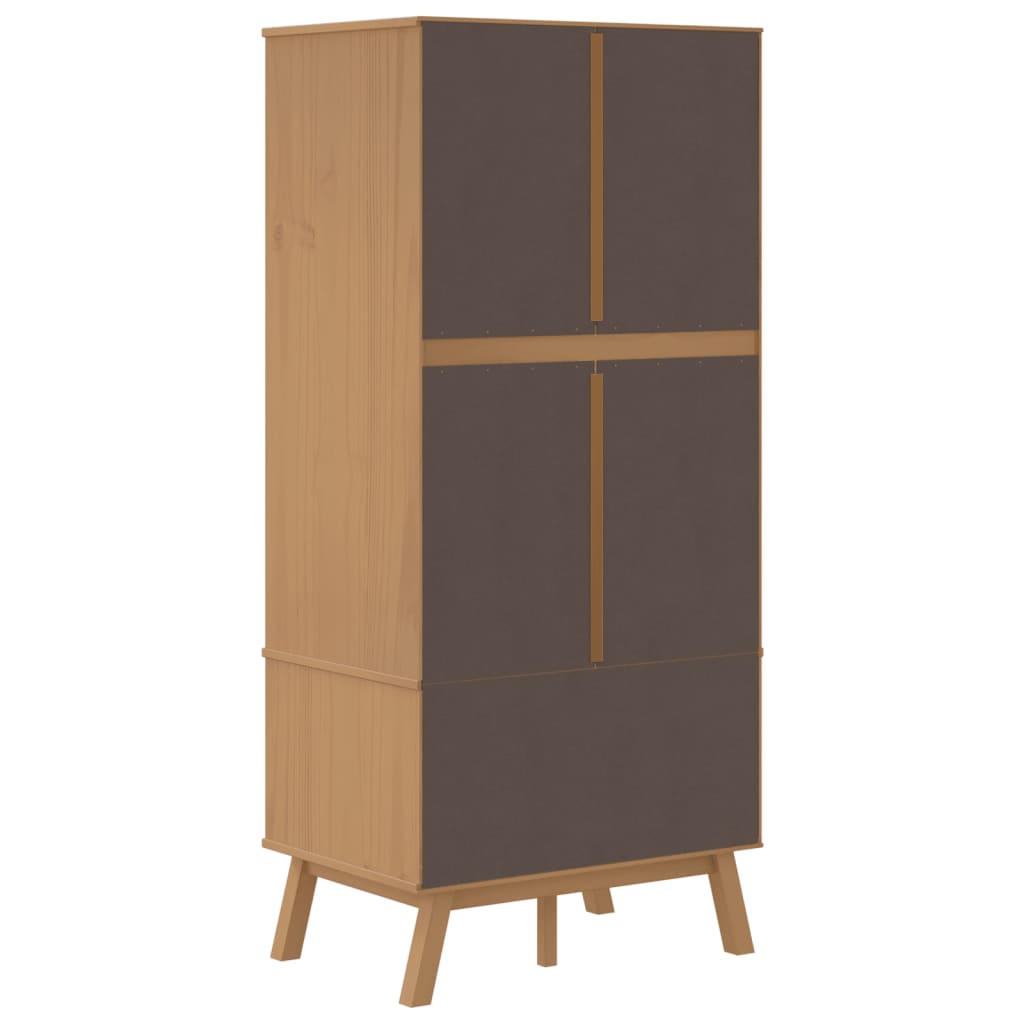 Armadio OLDEN Bianco e Marrone 76,5x53x172 cm Massello di Pino - homemem39