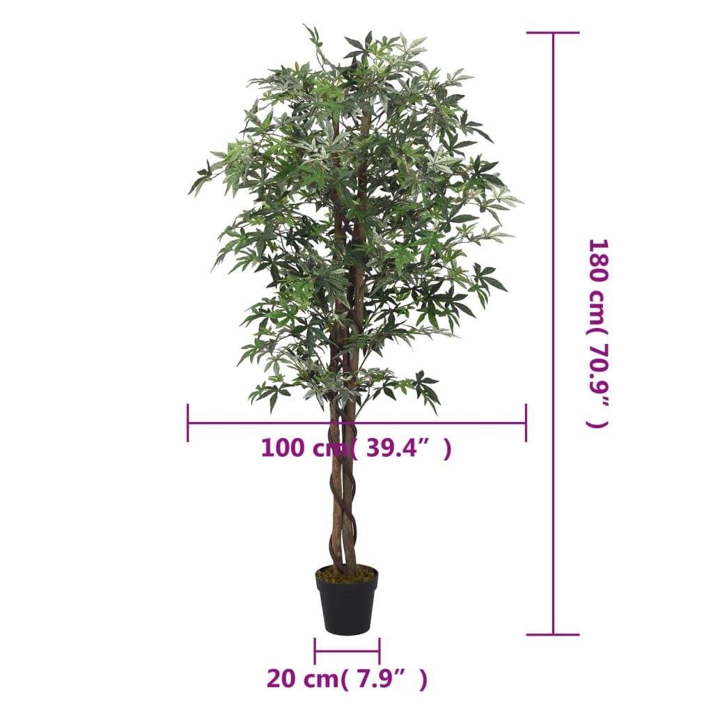 Acero Artificiale 672 Foglie 180 cm Verde | homemem39