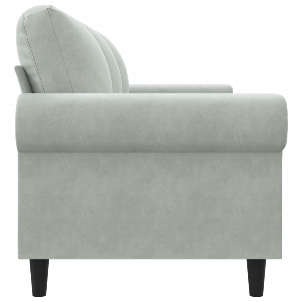 Divano a 3 Posti Grigio Chiaro 180 cm in Velluto - homemem39