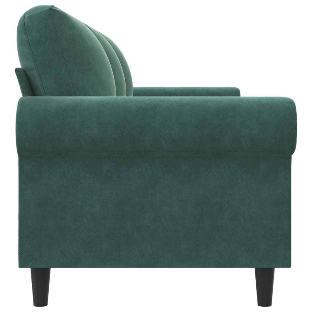 Divano a 3 Posti Verde Scuro 180 cm in Velluto - homemem39