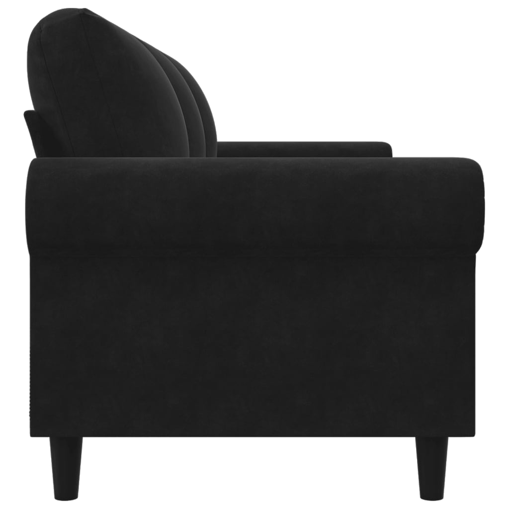 Divano a 3 Posti Nero 180 cm in Velluto - homemem39