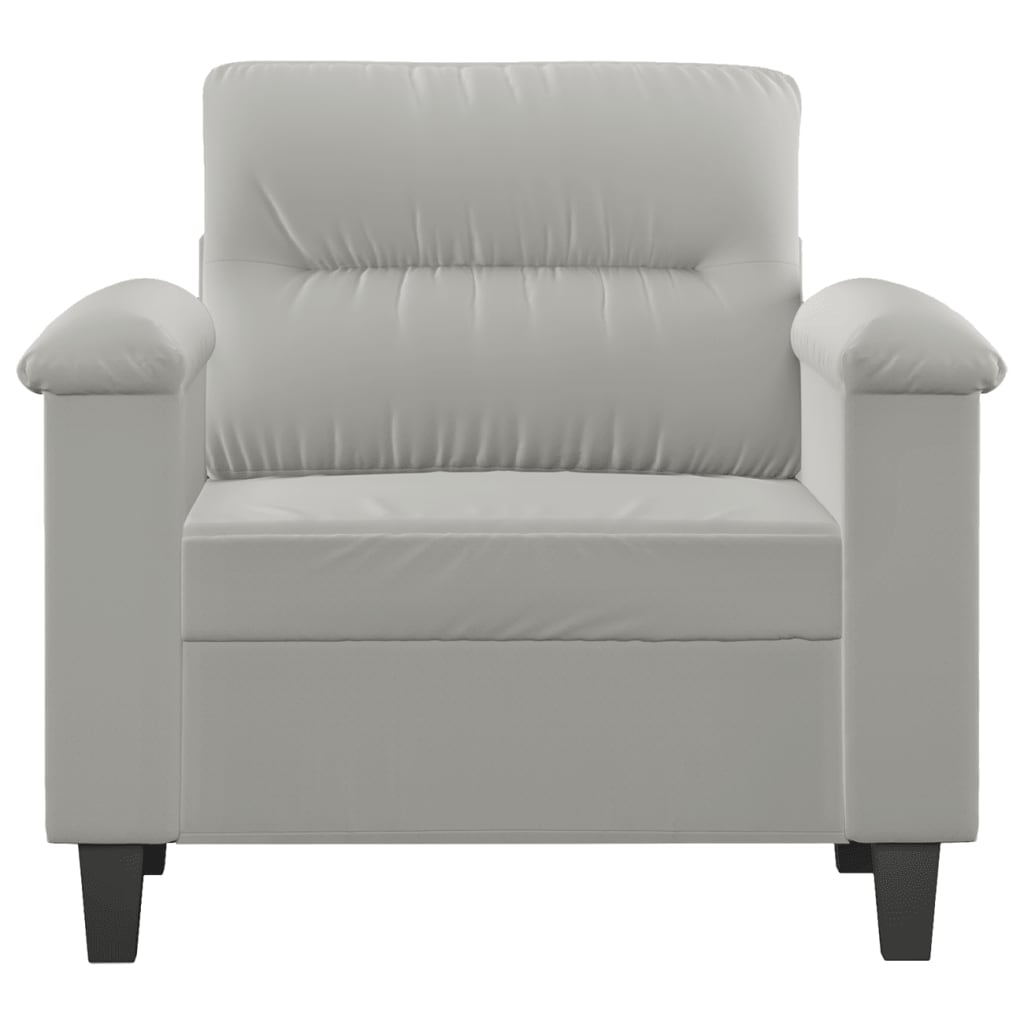 Poltrona Grigio Chiaro 60 cm in Tessuto Microfibra - homemem39