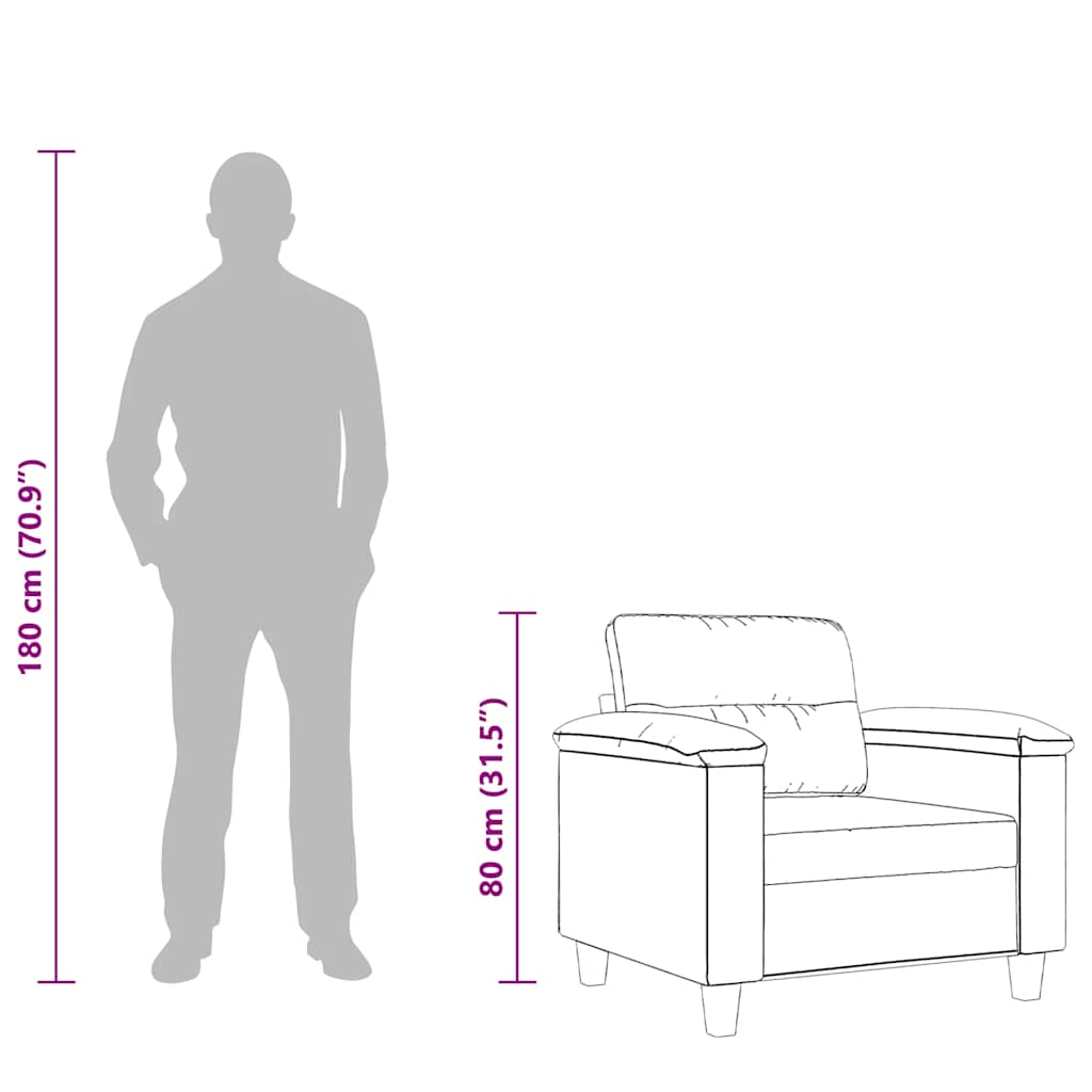 Poltrona Grigio Scuro 60 cm in Tessuto Microfibra