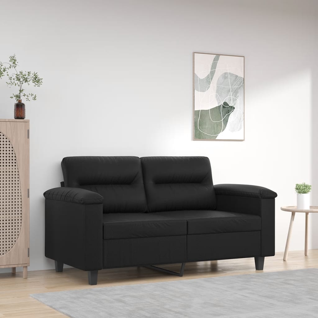 Divano a 2 Posti Nero 120 cm in Similpelle - homemem39