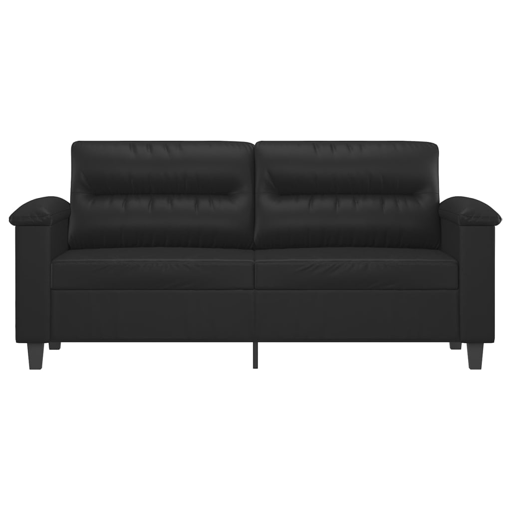 Divano a 2 Posti Nero 140 cm in Similpelle - homemem39