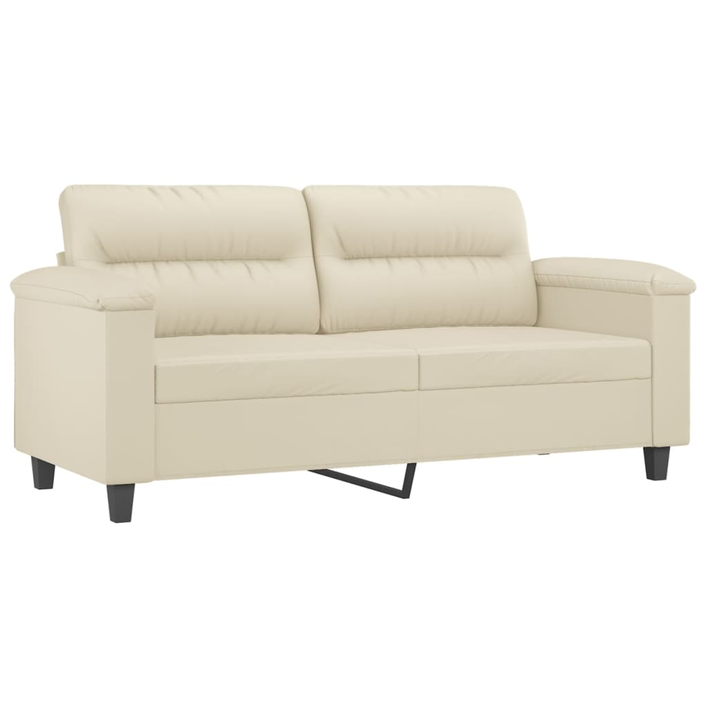 Divano a 2 Posti Crema 140 cm in Similpelle - homemem39