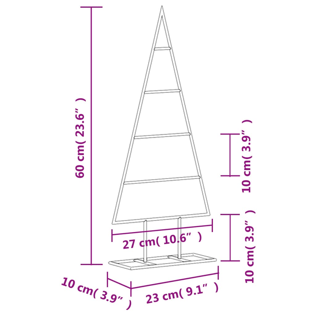 Albero di Natale Decorativo in Metallo Nero 60 cm | homemem39