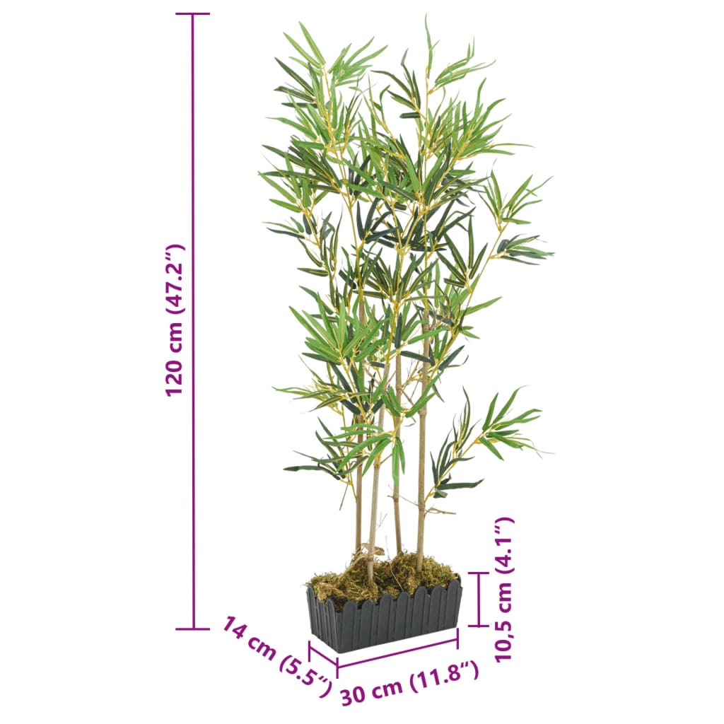 Albero Bambù Artificiale 552 Foglie 120 cm Verde | homemem39