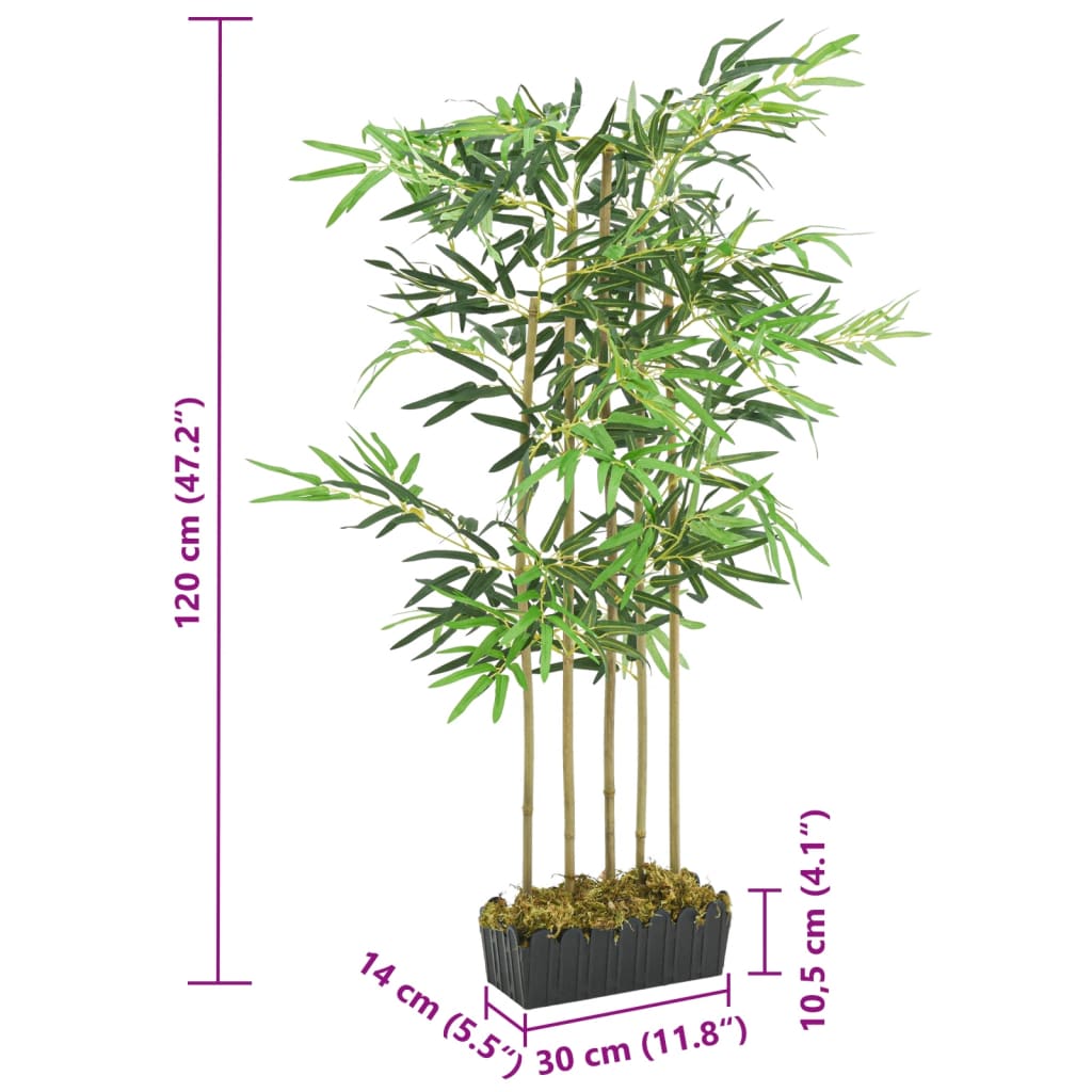 Albero Bambù Artificiale 730 Foglie 120 cm Verde | homemem39