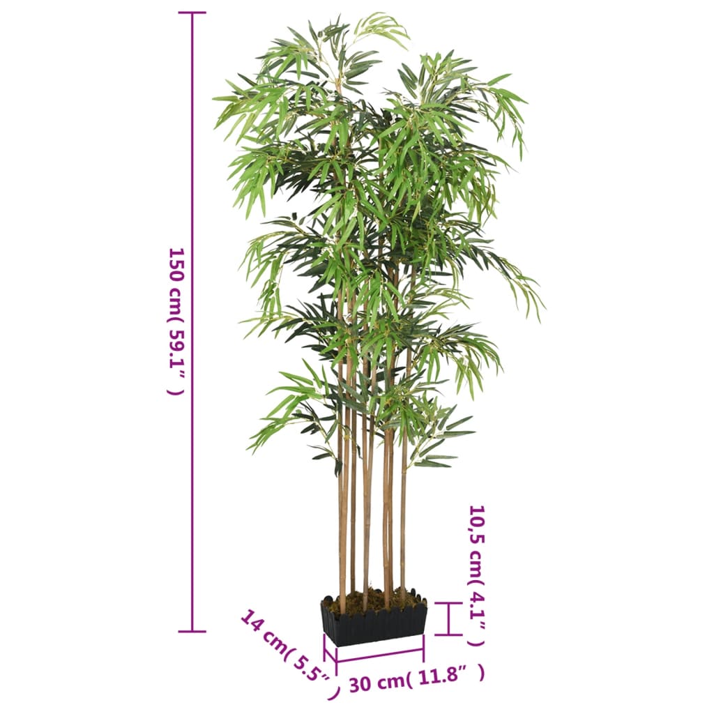 Albero Bambù Artificiale 1095 Foglie 150 cm Verde | homemem39