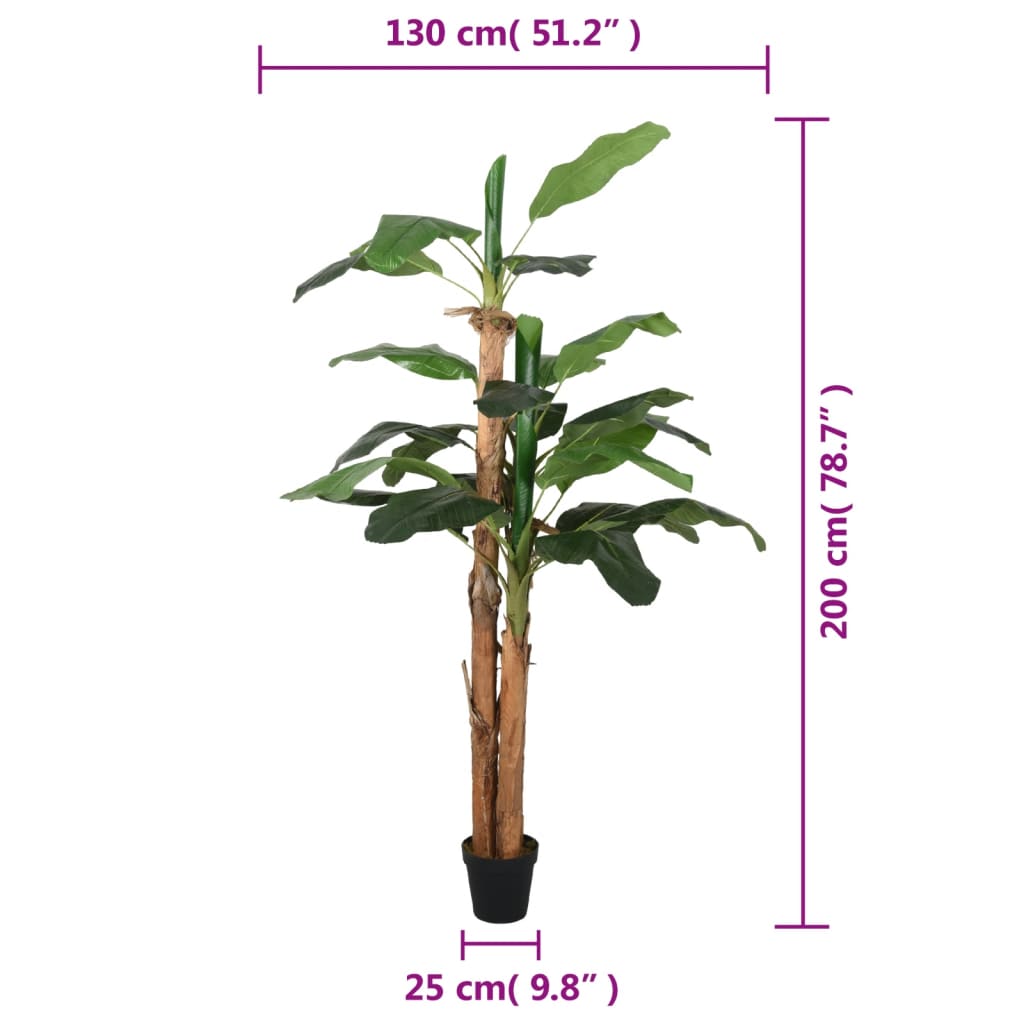 Albero di Banano Artificiale 22 Foglie 200 cm Verde | homemem39