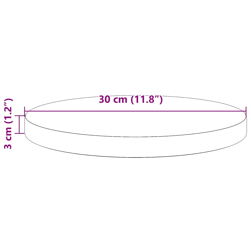 Piano Tavolo Rotondo Bianco Ø30x3 cm in Legno Massello di Pino - homemem39