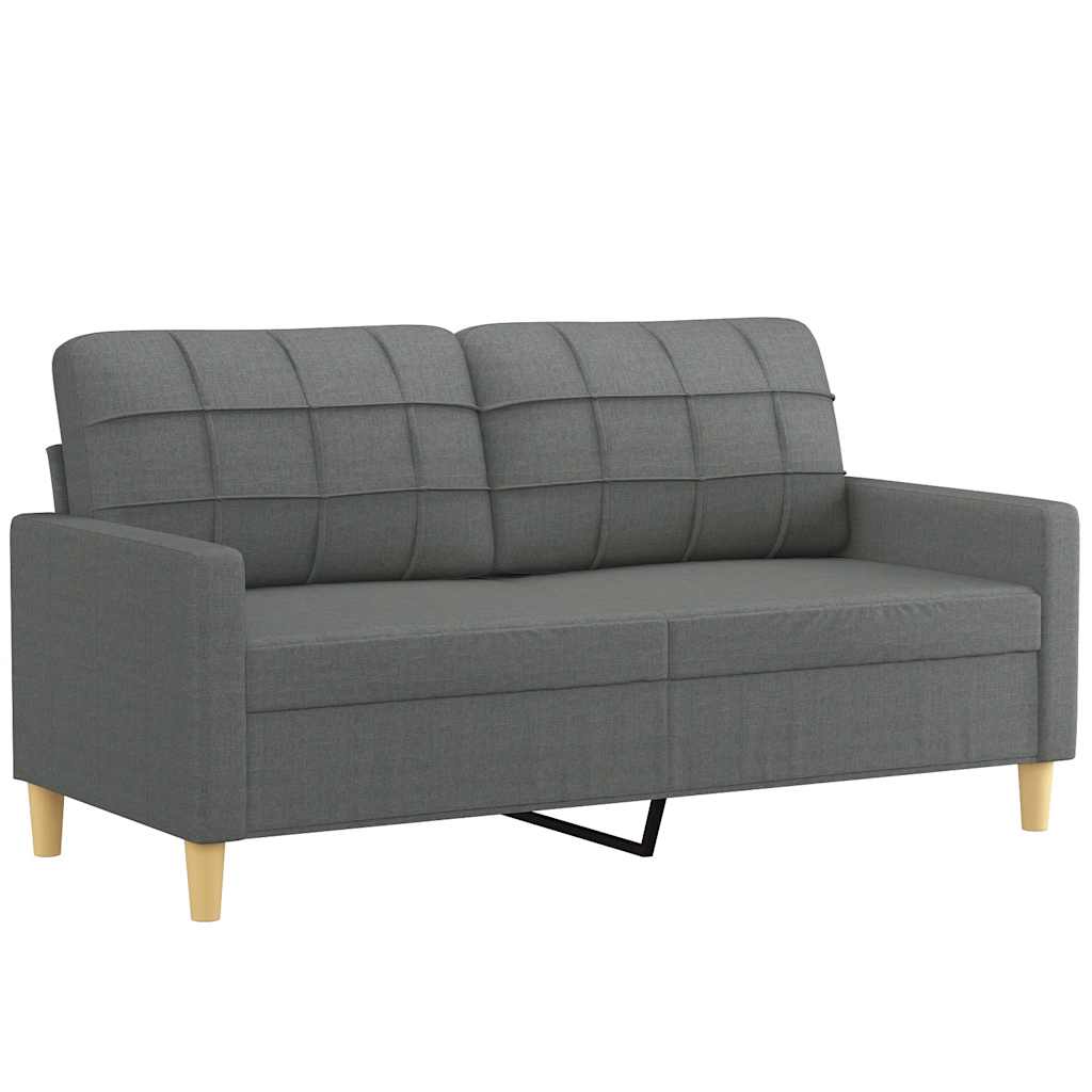 Divano a 2 Posti Grigio Scuro 140 cm in Tessuto - homemem39