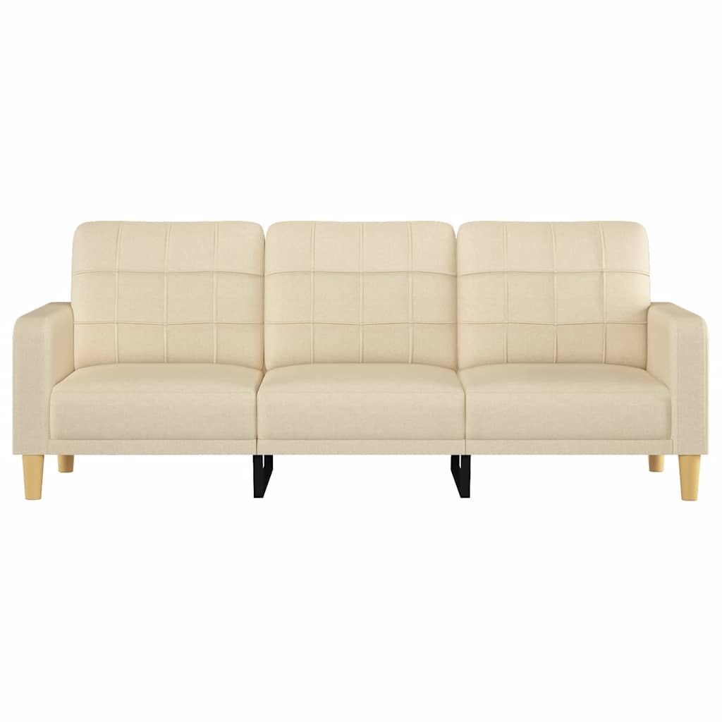 Divano a 3 Posti Crema 180 cm in Tessuto - homemem39