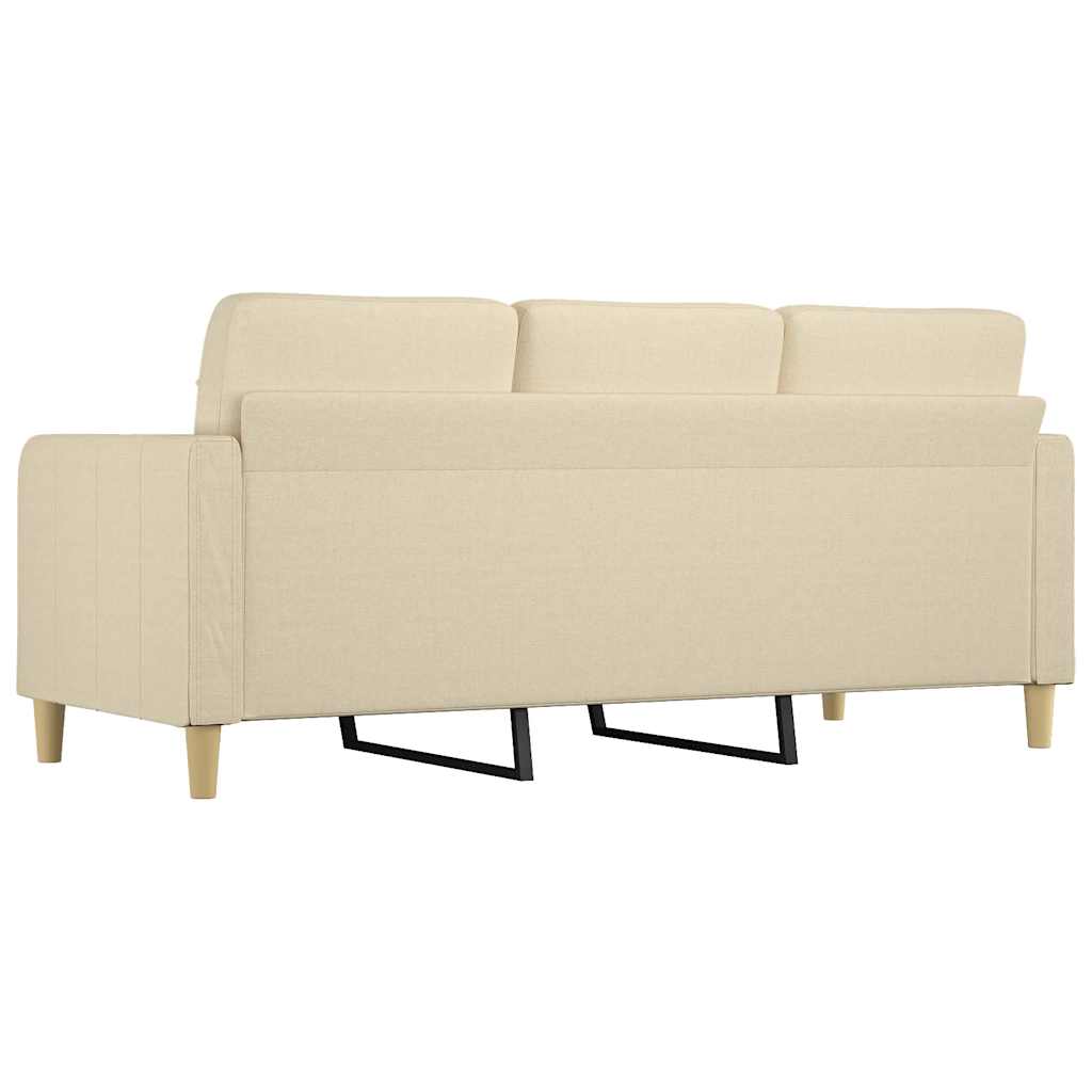 Divano a 3 Posti Crema 180 cm in Tessuto - homemem39