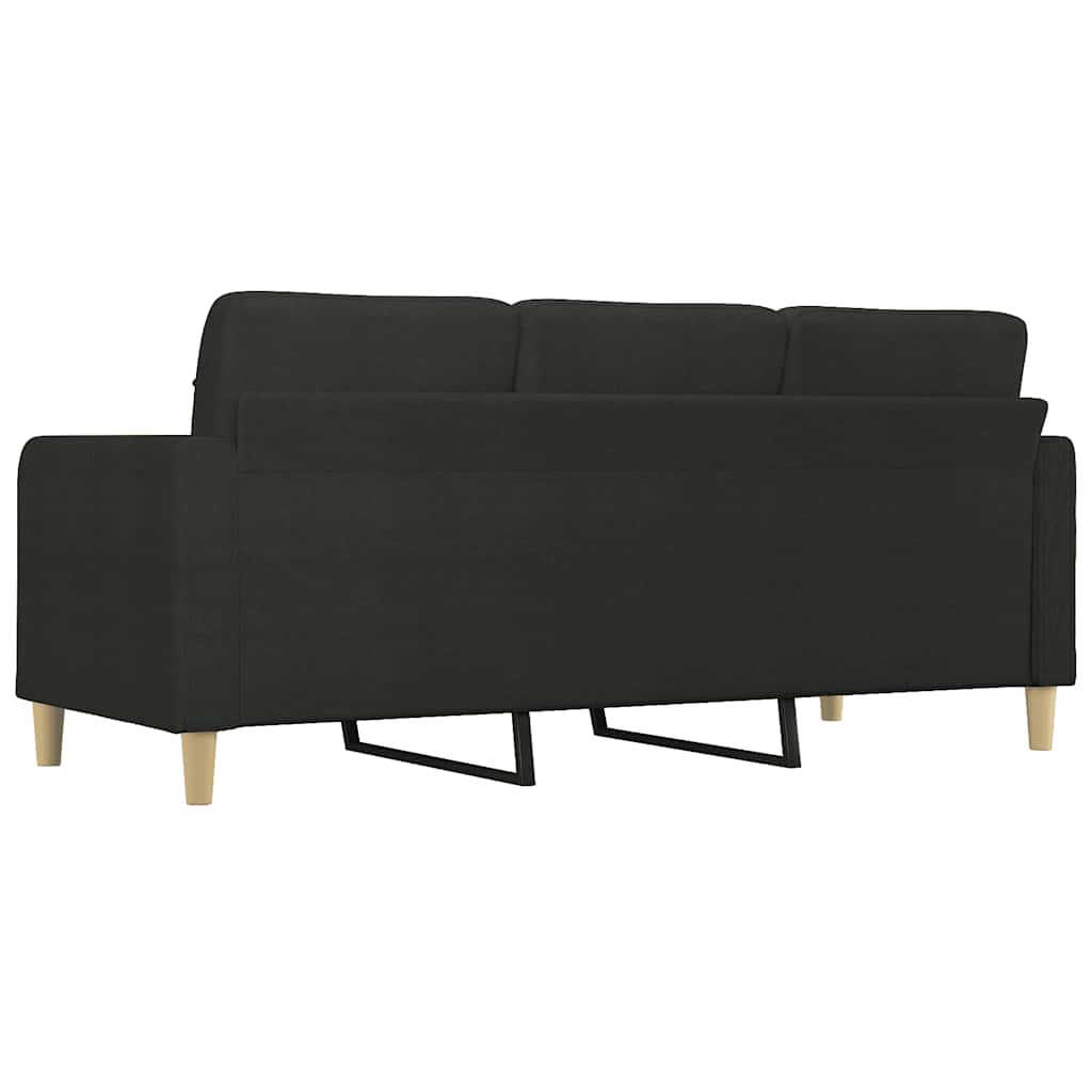 Divano a 3 Posti Nero 180 cm in Tessuto - homemem39