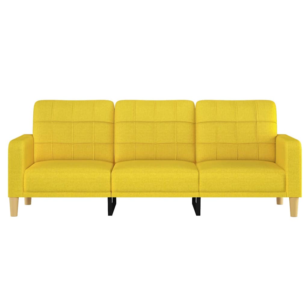 Divano a 3 Posti Giallo Chiaro 180 cm in Tessuto - homemem39