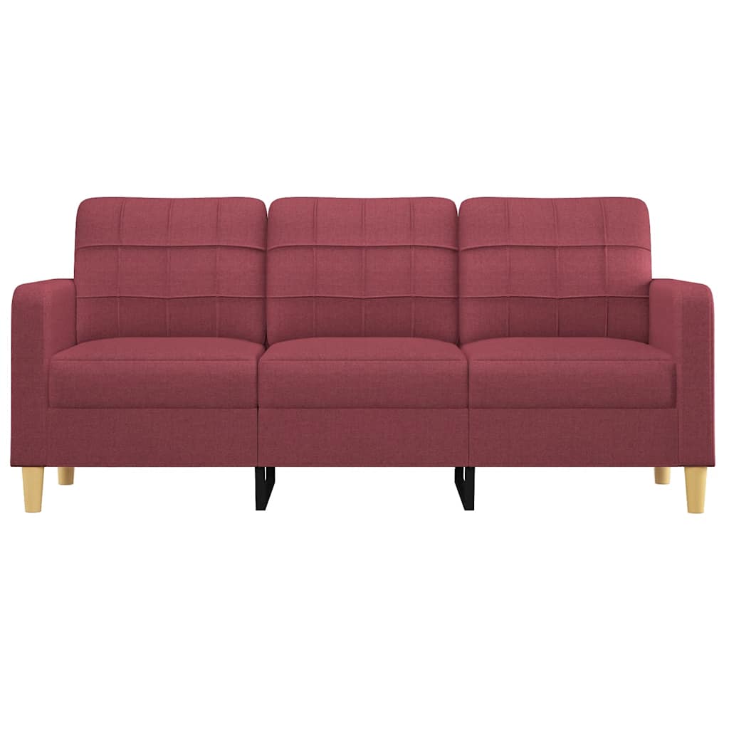Divano a 3 Posti Rosso Vino 180 cm in Tessuto - homemem39