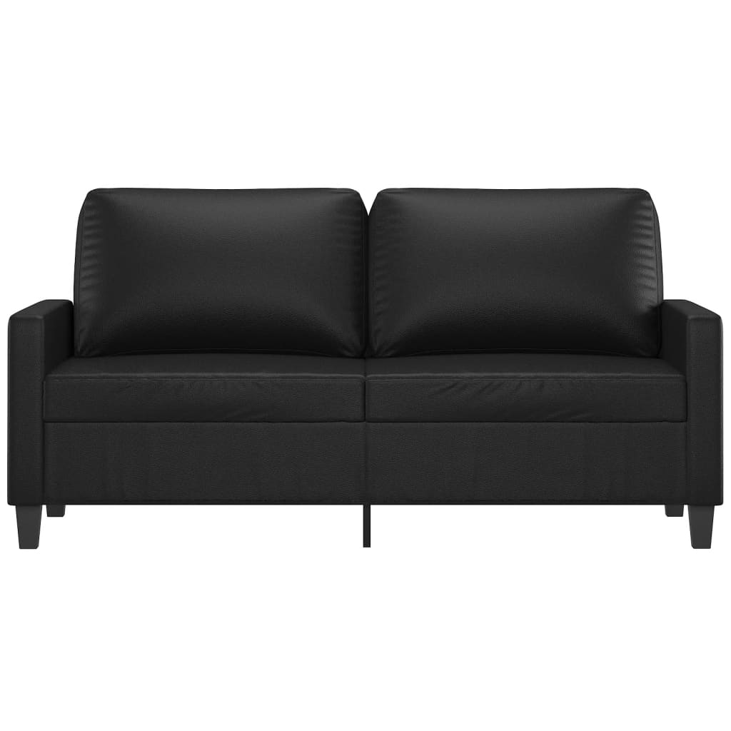 Divano a 2 Posti Nero 140 cm in Similpelle - homemem39