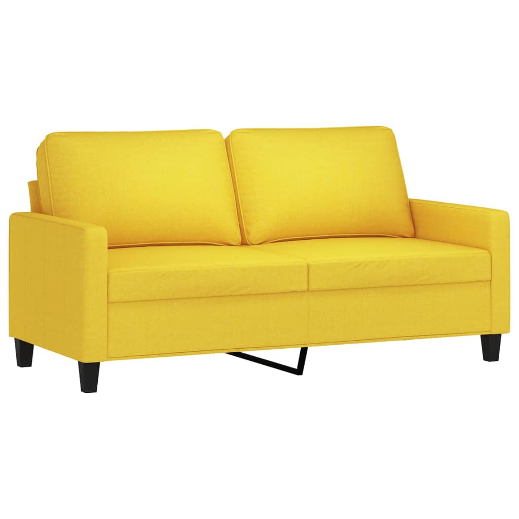 Divano a 2 Posti Giallo Chiaro 140 cm in Tessuto - homemem39