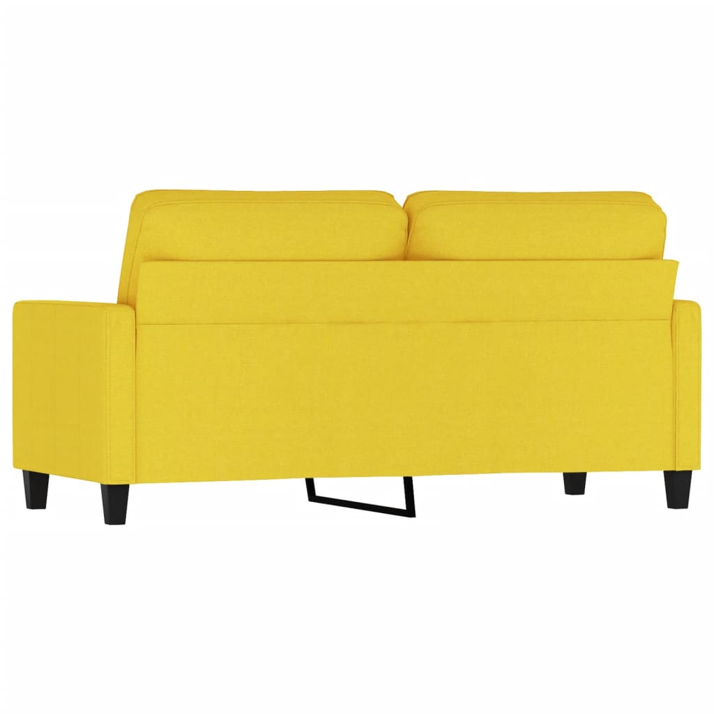 Divano a 2 Posti Giallo Chiaro 140 cm in Tessuto - homemem39
