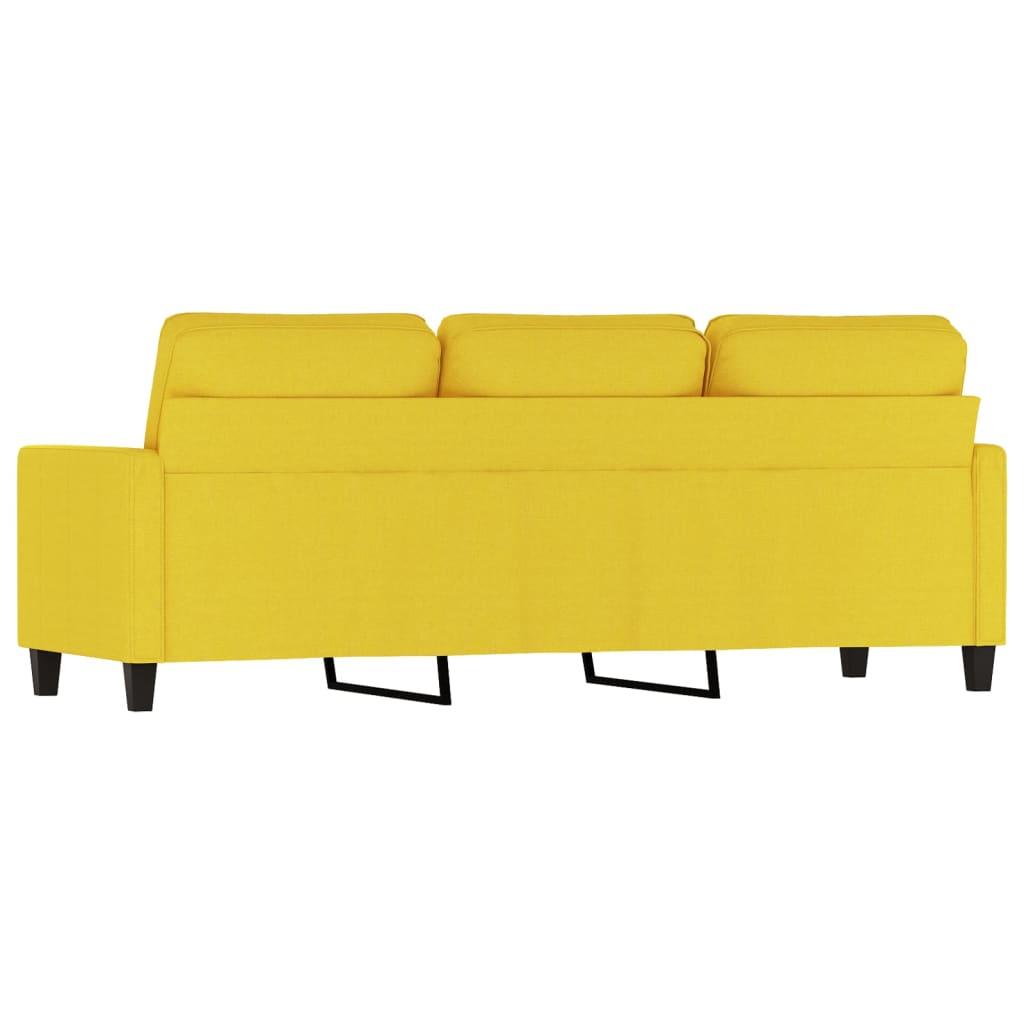 Divano a 3 Posti Giallo Chiaro 180 cm in Tessuto - homemem39
