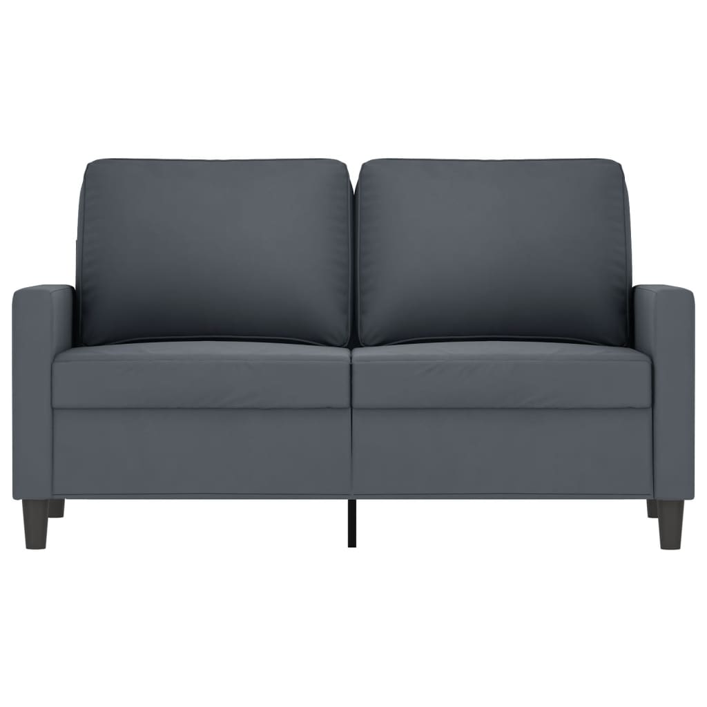 Divano a 2 Posti grigio scuro 120 cm in Velluto - homemem39