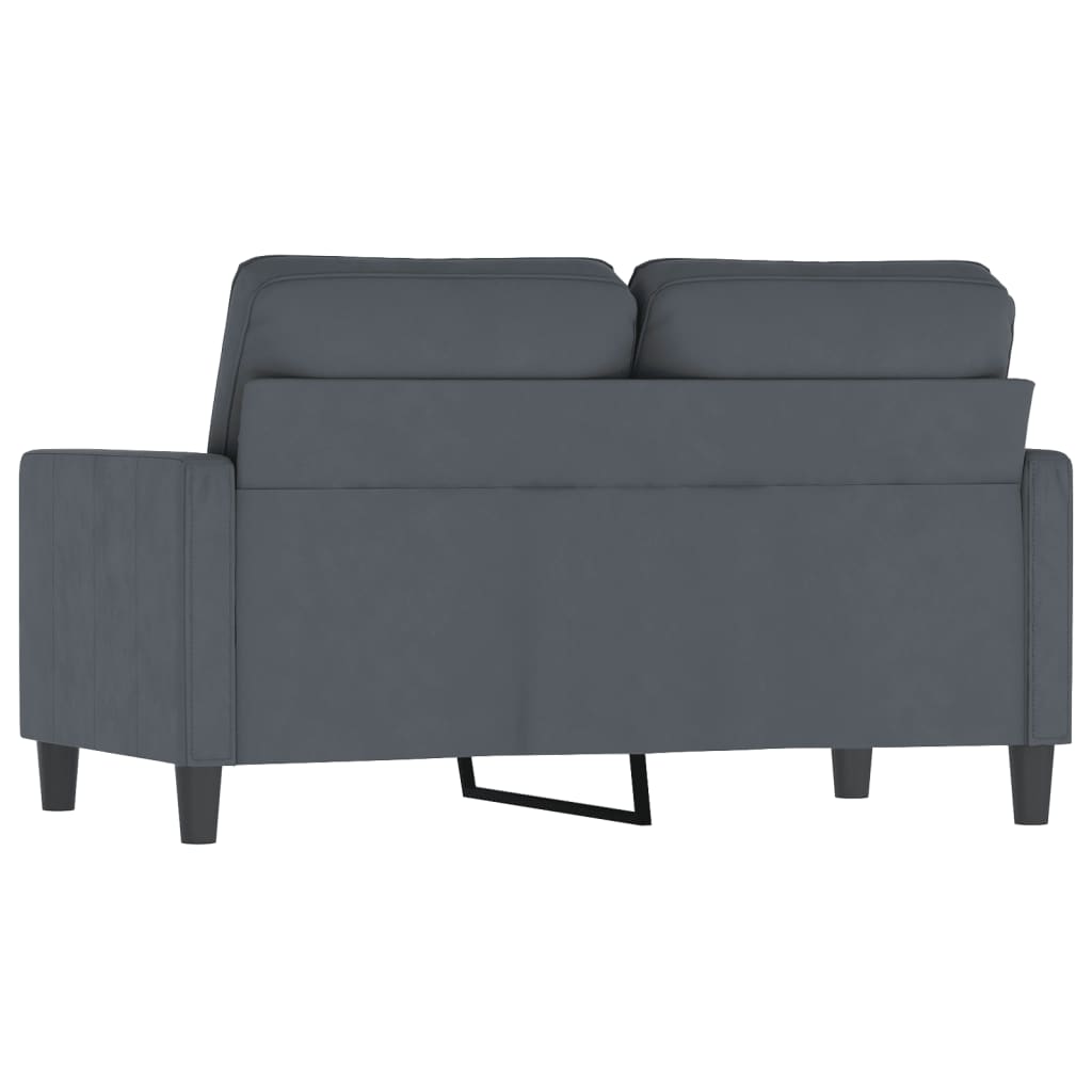Divano a 2 Posti grigio scuro 120 cm in Velluto - homemem39