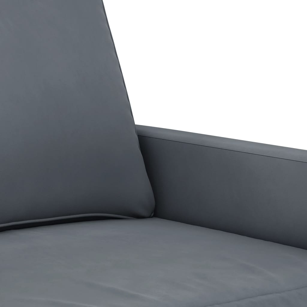 Divano a 2 Posti grigio scuro 120 cm in Velluto - homemem39