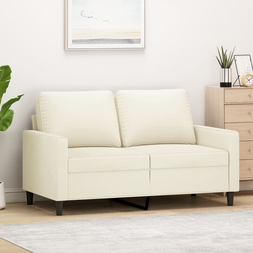 Divano a 2 Posti crema 120 cm in Velluto - homemem39