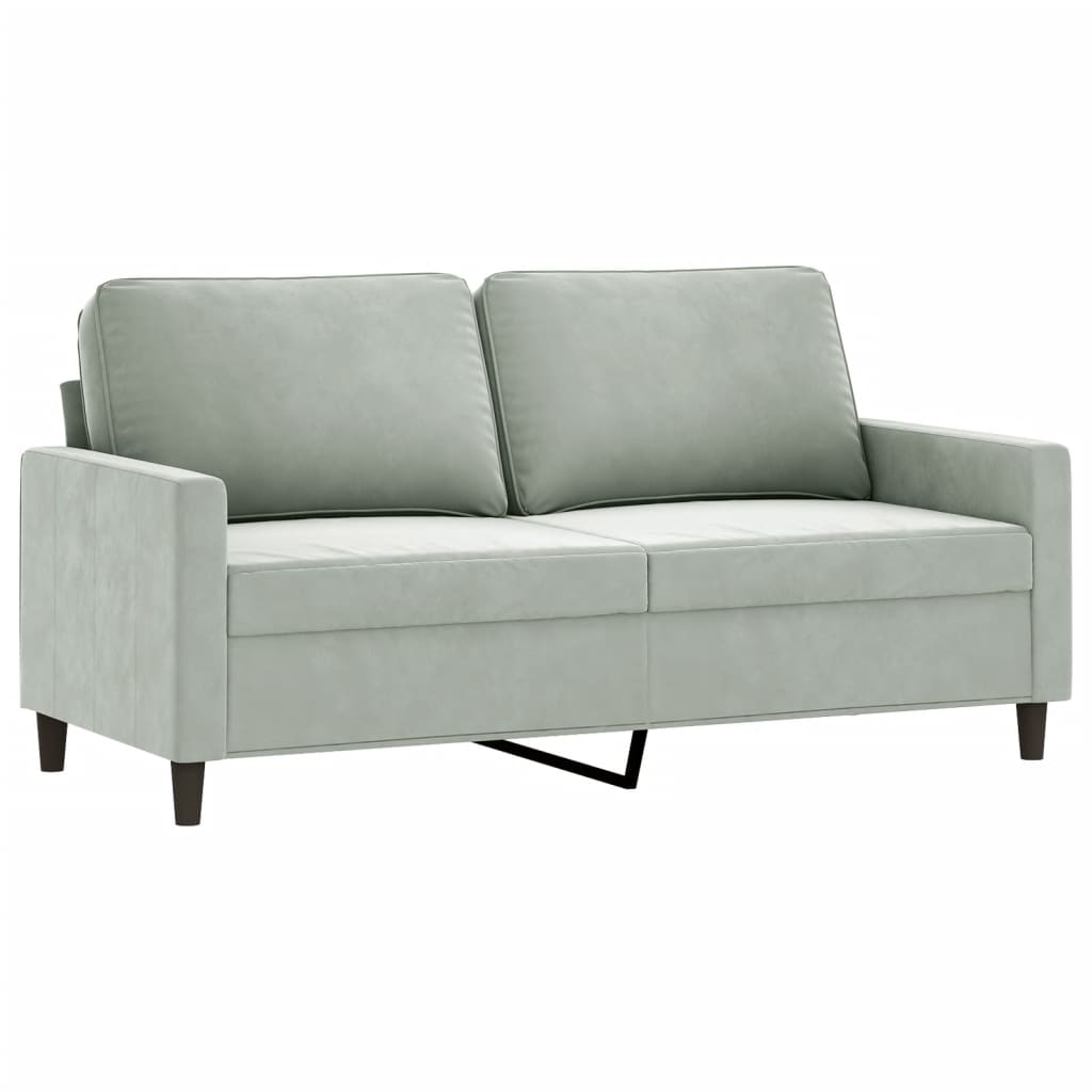 Divano a 2 Posti Grigio Chiaro 140 cm in Velluto - homemem39