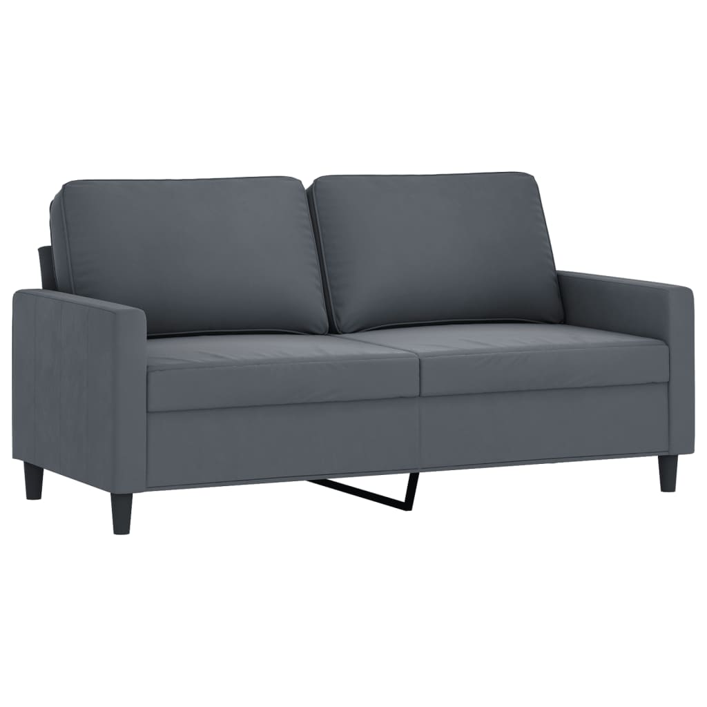 Divano a 2 Posti grigio scuro140 cm in Velluto - homemem39