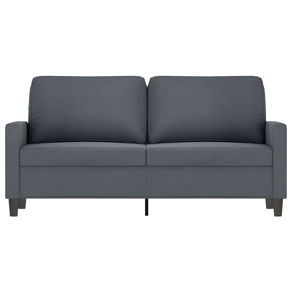 Divano a 2 Posti grigio scuro140 cm in Velluto - homemem39