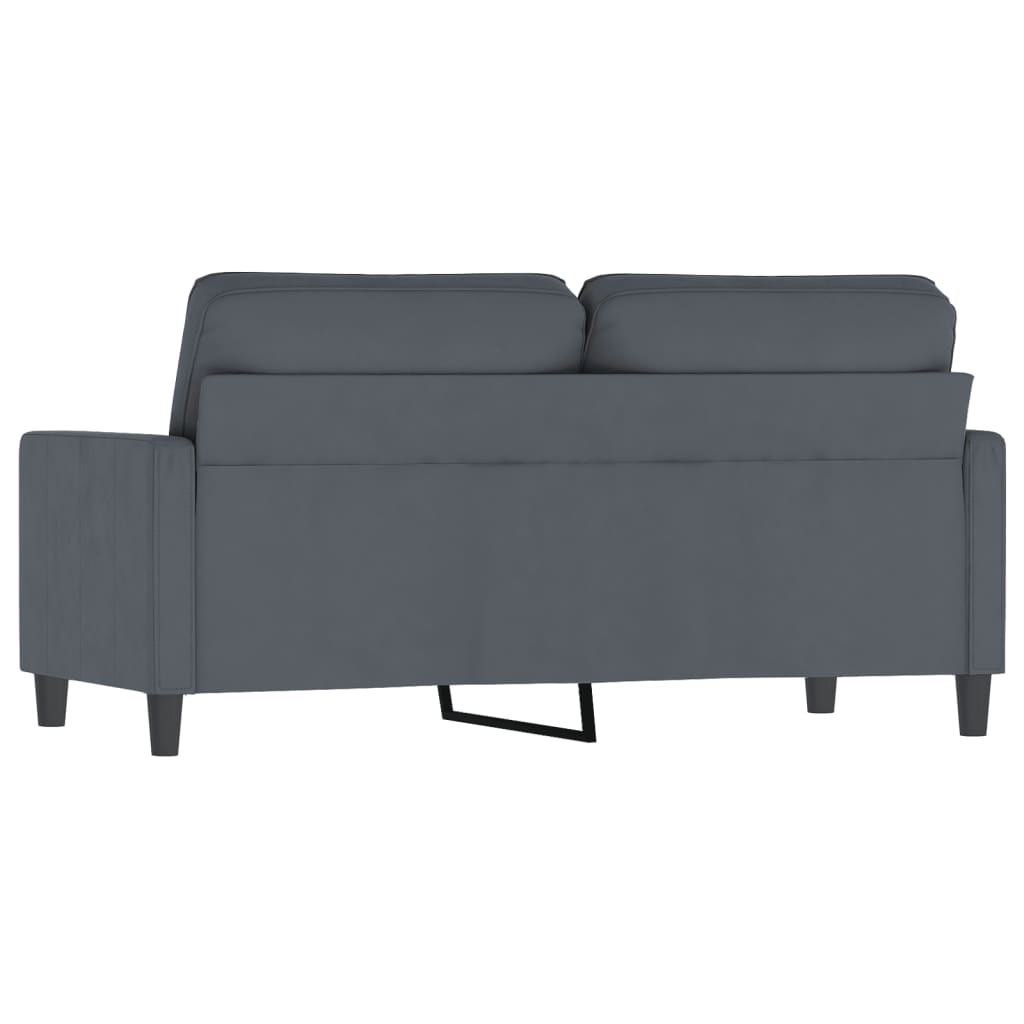 Divano a 2 Posti grigio scuro140 cm in Velluto - homemem39