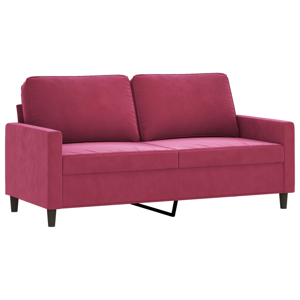 Divano a 2 Posti Rosso Vino 140 cm in Velluto - homemem39