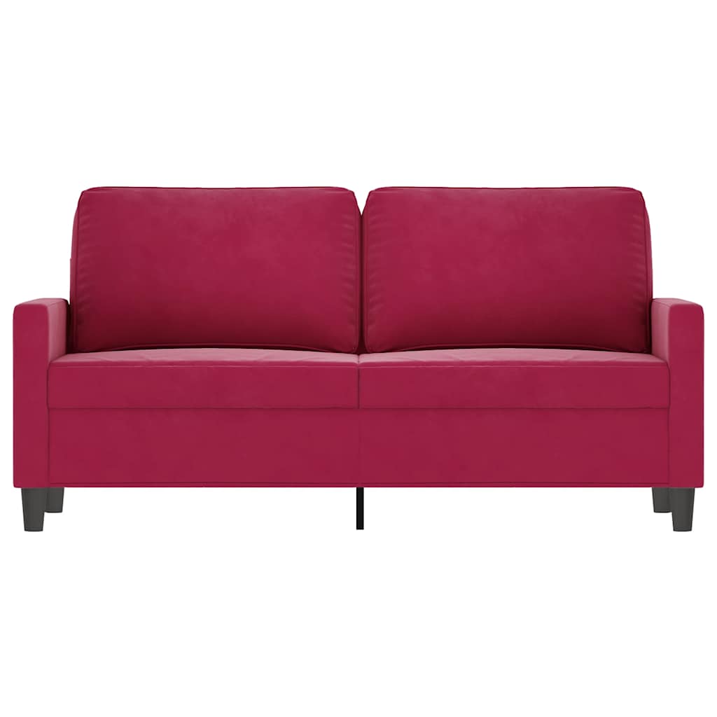 Divano a 2 Posti Rosso Vino 140 cm