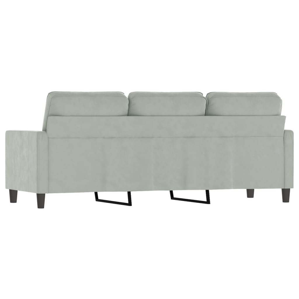 Divano a 3 Posti Grigio Chiaro 180 cm in Velluto - homemem39