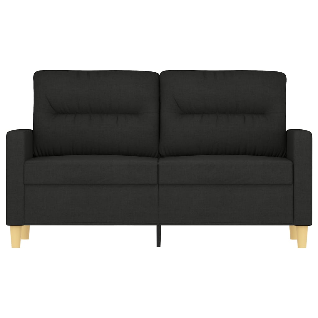 Divano a 2 Posti Nero 120 cm in Tessuto - homemem39