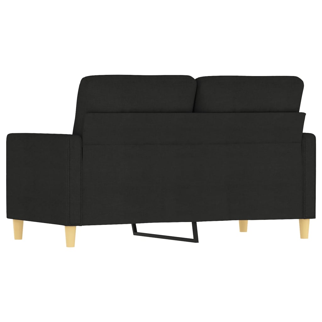 Divano a 2 Posti Nero 120 cm in Tessuto - homemem39