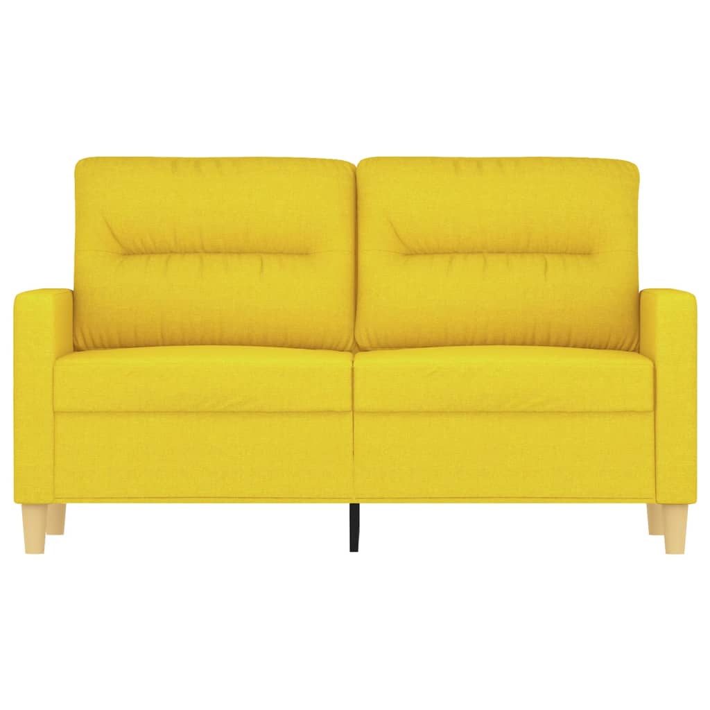 Divano a 2 Posti Giallo Chiaro 120 cm in Tessuto - homemem39