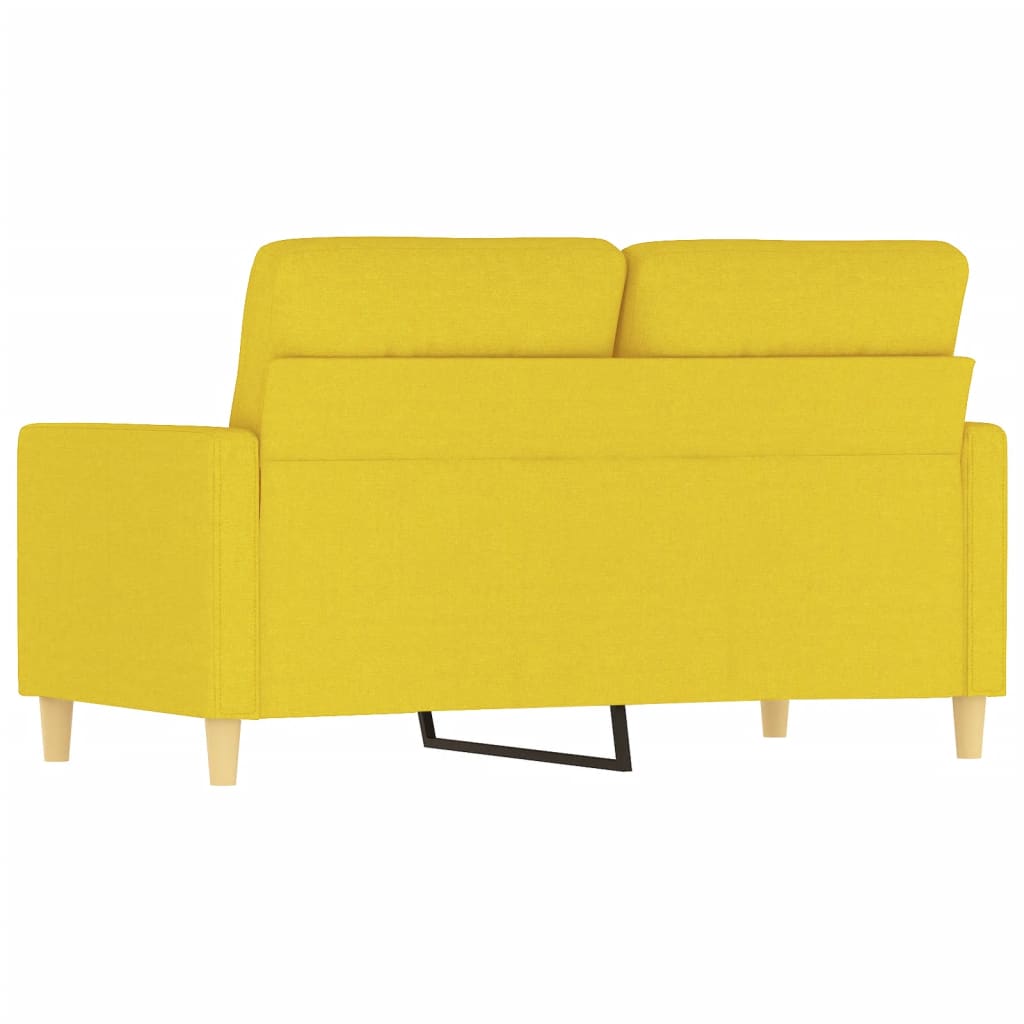 Divano a 2 Posti Giallo Chiaro 120 cm in Tessuto - homemem39