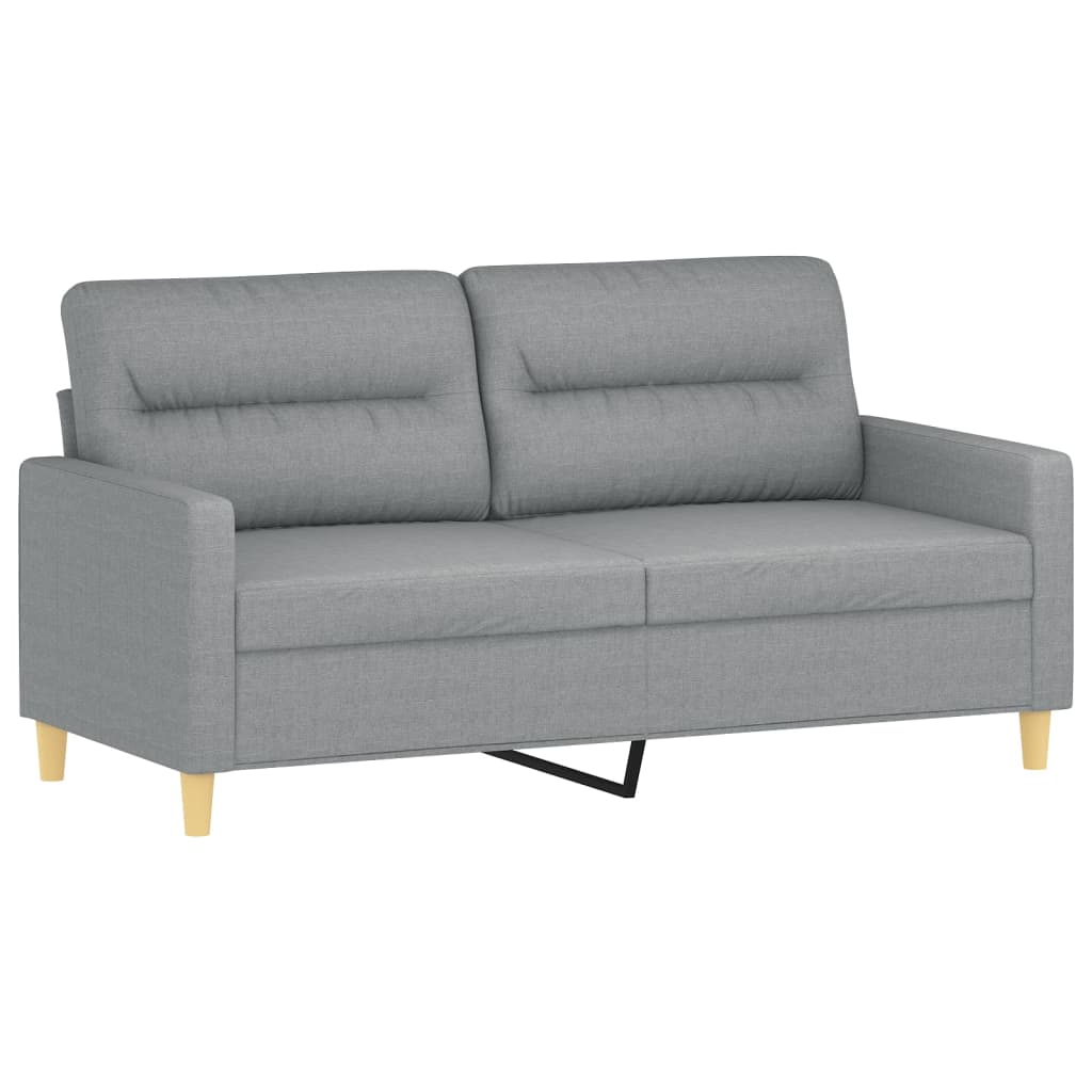 Divano a 2 Posti Grigio Chiaro 140 cm in Tessuto - homemem39