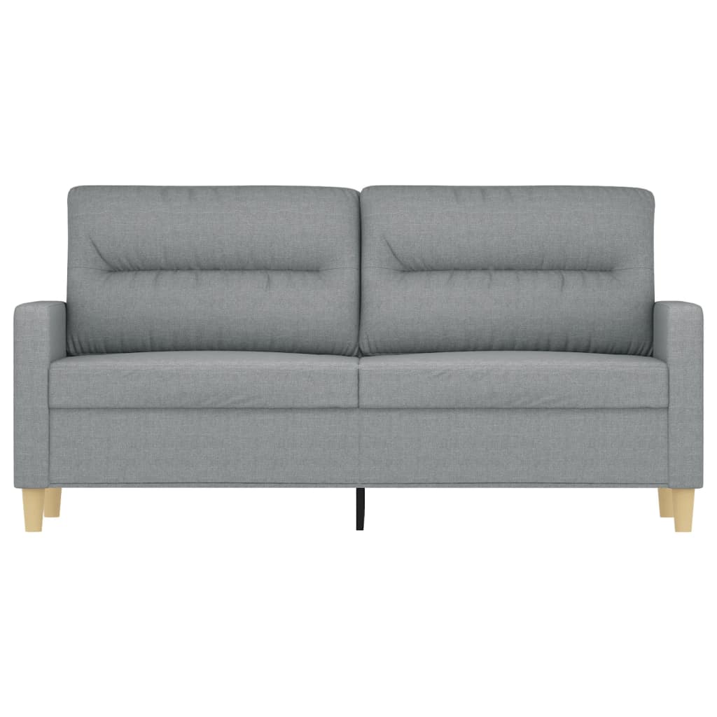 Divano a 2 Posti Grigio Chiaro 140 cm in Tessuto - homemem39