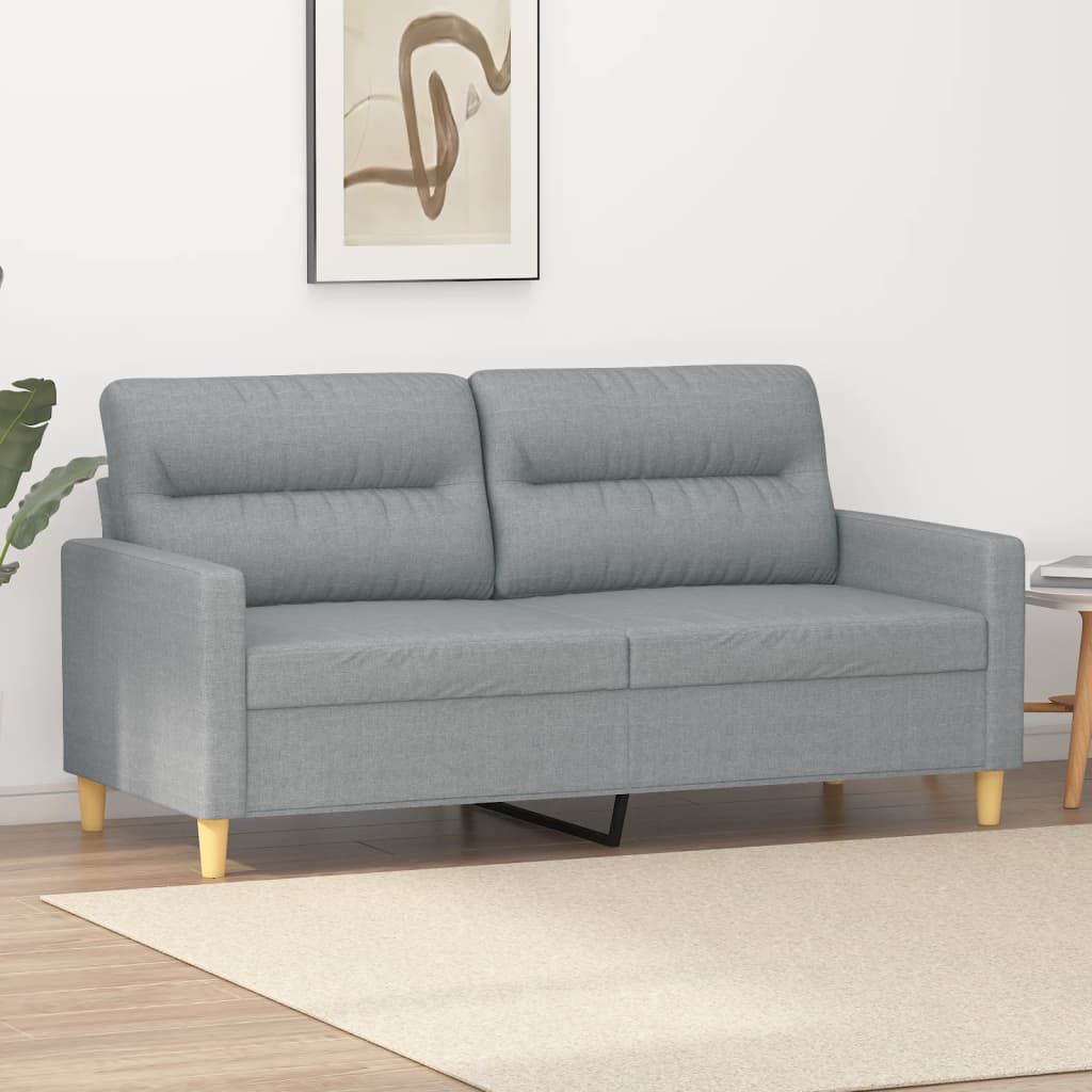 Divano a 2 Posti Grigio Chiaro 140 cm in Tessuto - homemem39