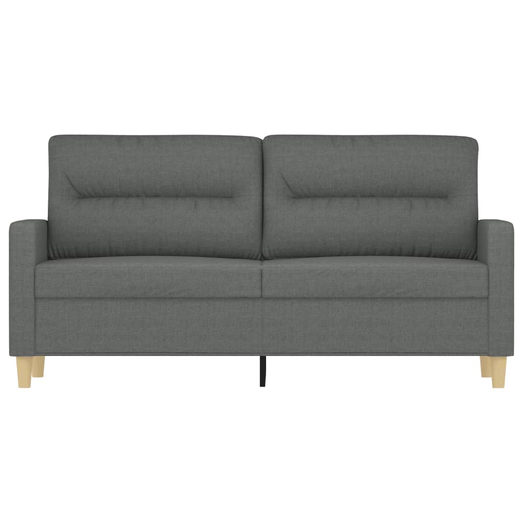 Divano a 2 Posti Grigio Scuro 140 cm in Tessuto - homemem39