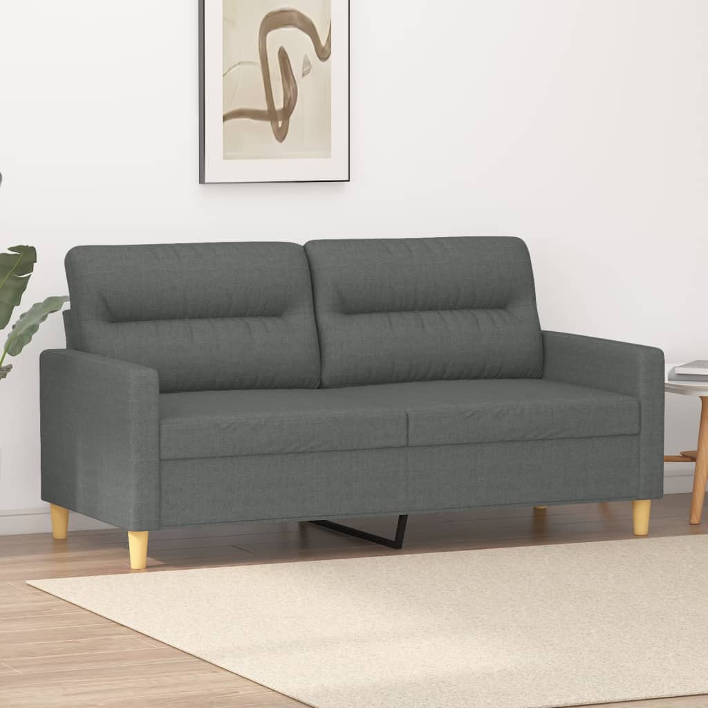 Divano a 2 Posti Grigio Scuro 140 cm in Tessuto - homemem39